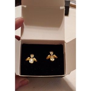 Vintage Avon '94 Angelic Sparkle Pierced Earrings Surgical Steel Posts New w/box